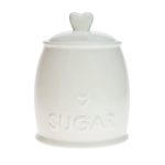 Country Heart Sugar Storage Jar White