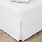 Easycare Plain Dye 100% Cotton 180 Thread Count White Pleated Fitted Valance White