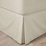 Easycare Plain Dye 100% Cotton 180 Thread Count Cream Pleated Divan Cream
