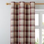 Balmoral Red Eyelet Curtains Red / Brown