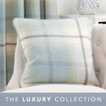 Highland Check Duck Egg Cushion Duck Egg Blue