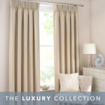 Monaco Natural Pencil Pleat Curtains Light Brown / Natural