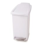 simplehuman 10 Litre Slim Plastic White Pedal Bin White