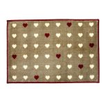 Heart Indoor Washable Doormat Red / White