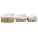 Farmstead Set Of Three Baskets Light Brown / Natural