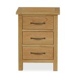 Sidmouth Oak 3 Drawer Bedside Table Natural