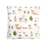Woodland Scene Cushion Cover Cream / Orange