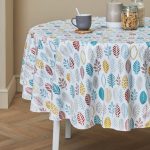 Cosy Skandi PVC Round Tablecloth White / Red / Blue