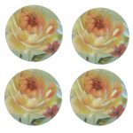 Flora and Fauna Set of 4 Round Floral Placemats Light Brown / Natural