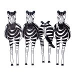 Zebras Metal Wall Art Black