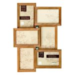 6 Opening Jigsaw Photo Frame Light Brown / Natural