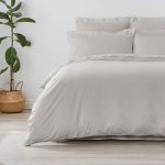 Non Iron Plain Dye Silver Duvet Cover Silver