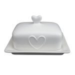 Country Heart Butter Dish Gloss White