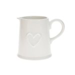 Country Heart Pint Jug Gloss White