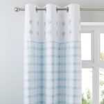 Daisy Duck-Egg Thermal Eyelet Curtains Duck Egg Blue