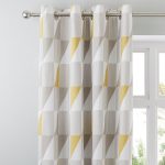 Skandi Geo Yellow Thermal Eyelet Curtains Yellow