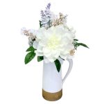 Flowers in Ceramic Jug White