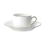 Dorma Platinum Band Cup and Saucer White