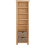 Sidmouth Oak Tall Bookcase Light Brown / Natural