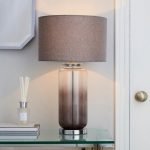 Hotel Large Ombre Glass Table Lamp Charcoal