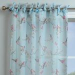 Beautiful Birds Duck-Egg Single Tab Top Voile Panel Duck Egg Blue