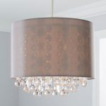 Kayla Shade with Clear Beads Easy Fit Pendant Grey / Silver