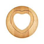 T&G Pair of Wooden Heart Trivets Light Brown / Natural