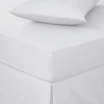 Easycare Plain Dye 100% Cotton 180 Thread Count White 32cm Fitted Sheet White