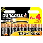 Duracell Plus Power AA 8 with 4 Free Batteries Black