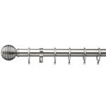 Dorma Burford Fixed Satin Silver Curtain Pole Dia. 35mm Silver