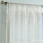 Ivory Marianne Macrame Single Tab Top Voile Panel White