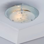 Beaded White Round Flush Light Fitting White