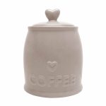 Country Taupe Heart Coffee Jar Taupe