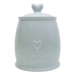 Country Heart Duck-Egg Biscuit Canister Duck Egg Blue