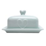 Country Heart Duck-Egg Butter Dish Duck Egg Blue