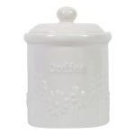 Daisy Coffee Canister White