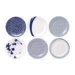 Royal Doulton Pacific Pack of 6 Side Plates Light Blue / White