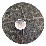 Pack of 2 Grey Beaded Placemats Dark Grey