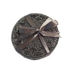 Pack of 4 Grey Beaded Coasters Dark Grey