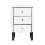 Viola Mirrored 3 Drawer Bedside Table Clear