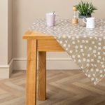 Taupe Daisy PVC Tablecloth Taupe