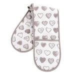Country Taupe Heart Double Oven Glove Taupe (Brown)