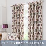 Turin Plum Eyelet Curtains Cream & Plum Purple