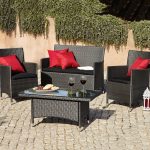 Royal Craft Balinese Grey 4 Seat Conversation Set Dark Grey