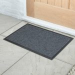 X Hatch Textured Doormat Charcoal