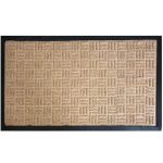 X Hatch Textured Doormat Beige