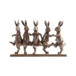 Bronze Dancing Hares Ornament Bronze