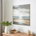 Grey Simplicity Waves Canvas Grey
