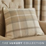 Highland Check Natural Cushion Light Brown / Natural