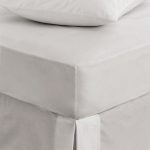Non Iron Plain Silver 25cm 3/4 Bed Fitted Sheet Silver